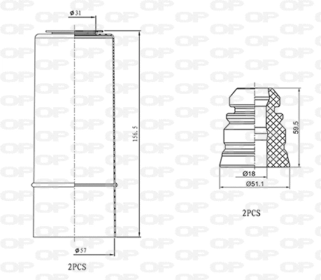 Dust Cover Kit, shock absorber (DCK5017.04)