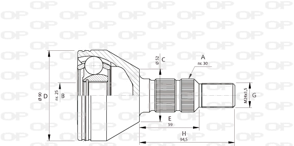Joint Kit, drive shaft (CVJ5701.10)