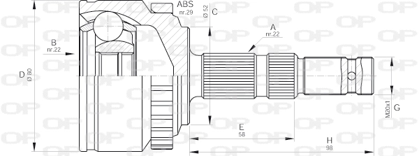 Joint Kit, drive shaft (CVJ5519.10)