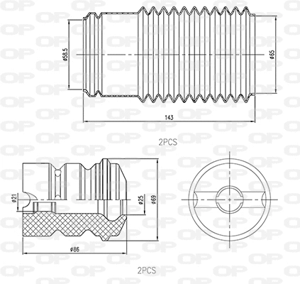 Dust Cover Kit, shock absorber (DCK5030.04)