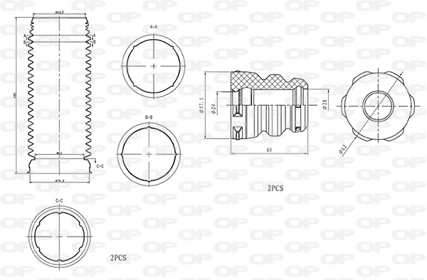 Dust Cover Kit, shock absorber (DCK5020.04)