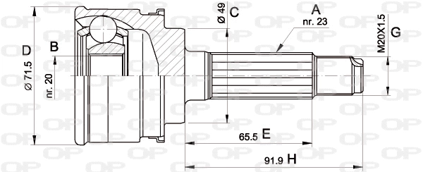 Joint Kit, drive shaft (CVJ5348.10)