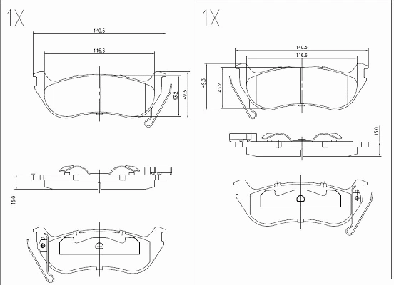Brake Pad Set, disc brake (24651z)
