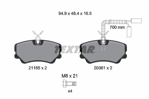 Brake Pad Set, disc brake (2116501)