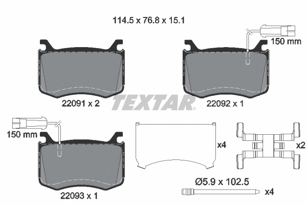 Brake Pad Set, disc brake (2209101)