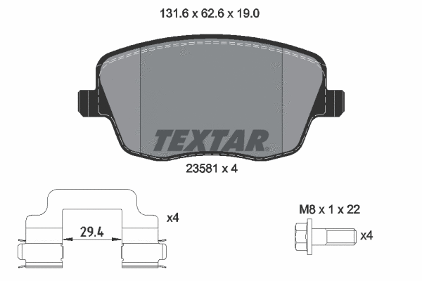 Brake Pad Set, disc brake (2358101)
