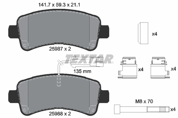 Brake Pad Set, disc brake (2598701)