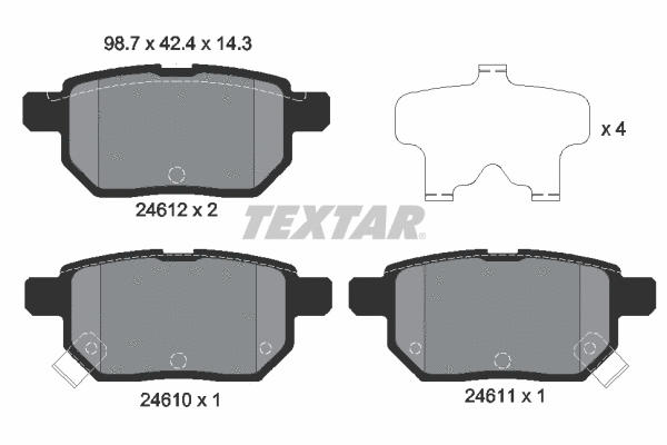 Brake Pad Set, disc brake (2461001)