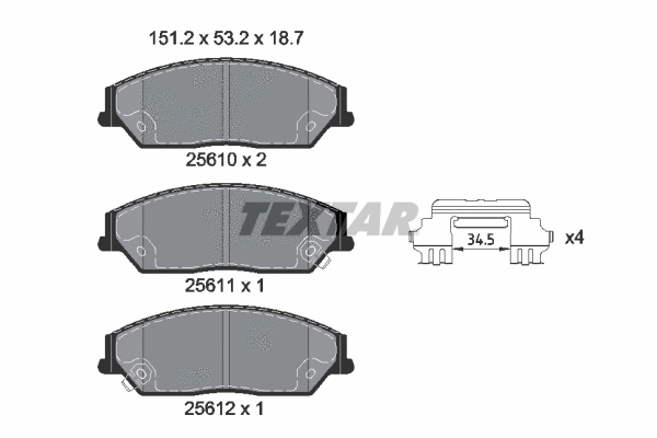 Brake Pad Set, disc brake (2561001)