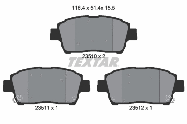 Brake Pad Set, disc brake (2351002)
