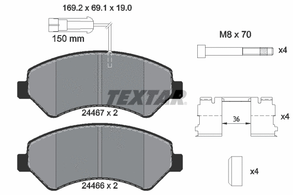 Brake Pad Set, disc brake (2446701)