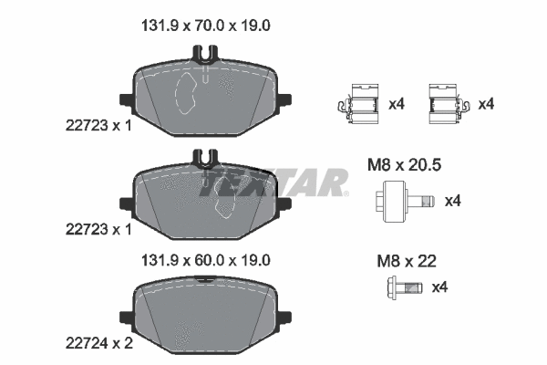 Brake Pad Set, disc brake (2272301)