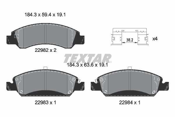 Brake Pad Set, disc brake (2298201)
