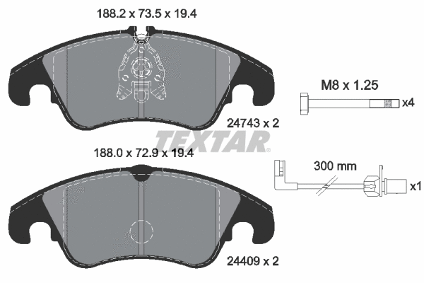 Brake Pad Set, disc brake (2474301)