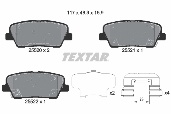 Brake Pad Set, disc brake (2552008)