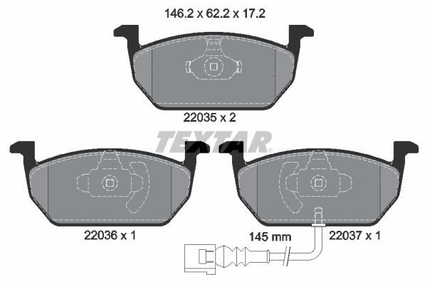 Brake Pad Set, disc brake (2203501)