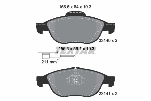 Brake Pad Set, disc brake (2314002)