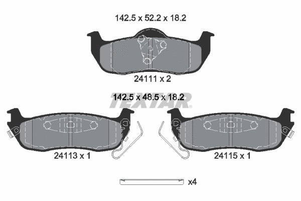 Brake Pad Set, disc brake (2411103)