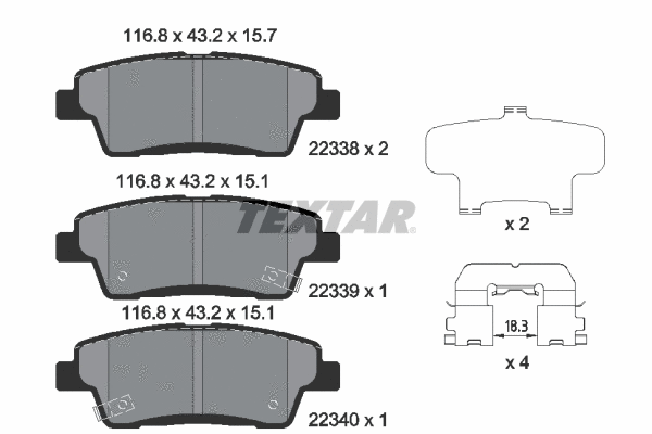 Brake Pad Set, disc brake (2233801)