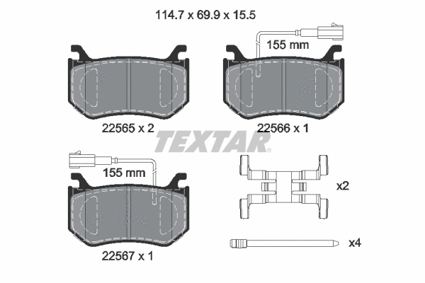 Brake Pad Set, disc brake (2256501)