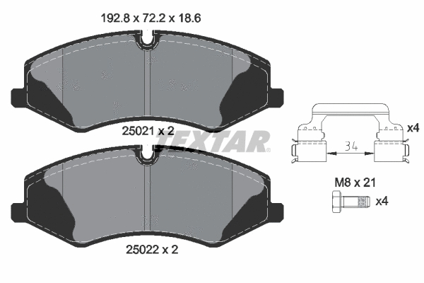 Brake Pad Set, disc brake (2502101)