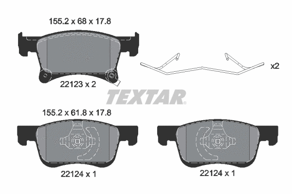 Brake Pad Set, disc brake (2212301)