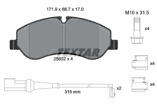 Brake Pad Set, disc brake (2560201)