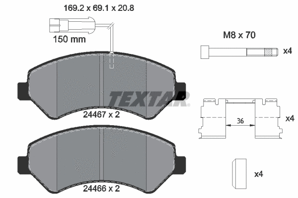 Brake Pad Set, disc brake (2446705)