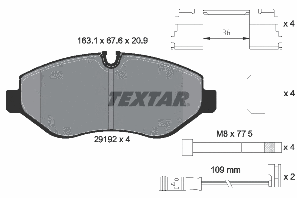 Brake Pad Set, disc brake (2919202)