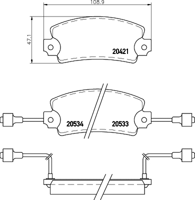 Brake Pad Set, disc brake (2042103)