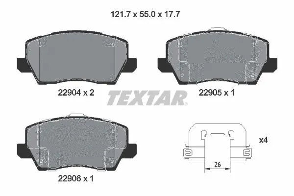 Brake Pad Set, disc brake (2290401)