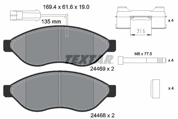 Brake Pad Set, disc brake (2446902)