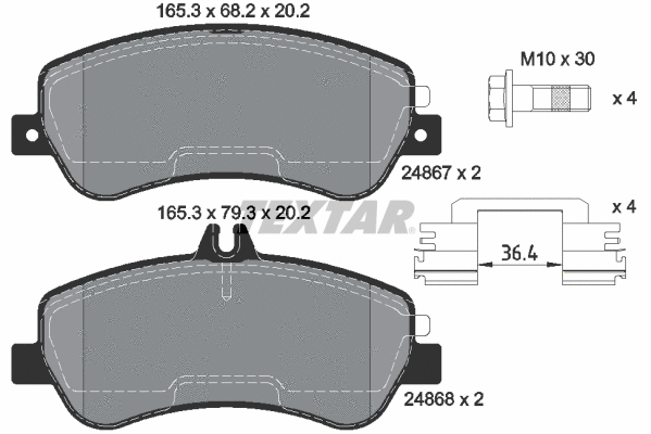 Brake Pad Set, disc brake (2486701)