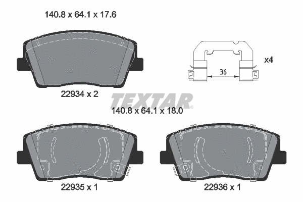 Brake Pad Set, disc brake (2293401)