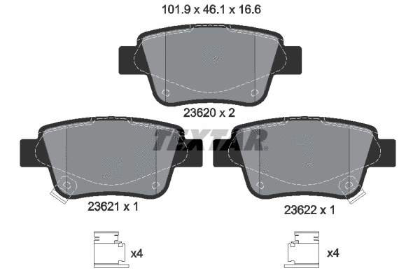 Brake Pad Set, disc brake (2362002)