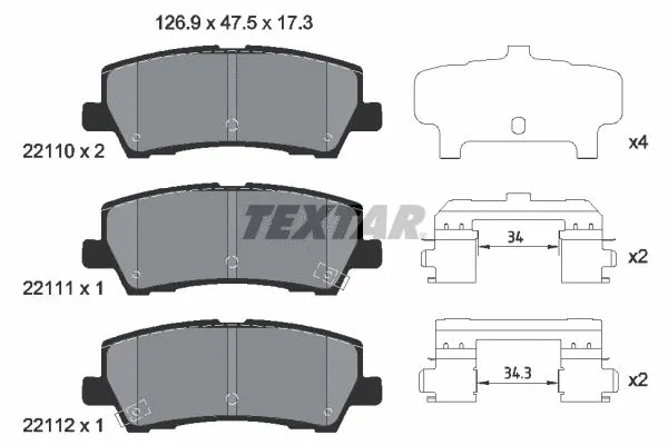 Brake Pad Set, disc brake (2211003)