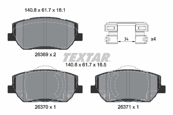 Brake Pad Set, disc brake (2636901)
