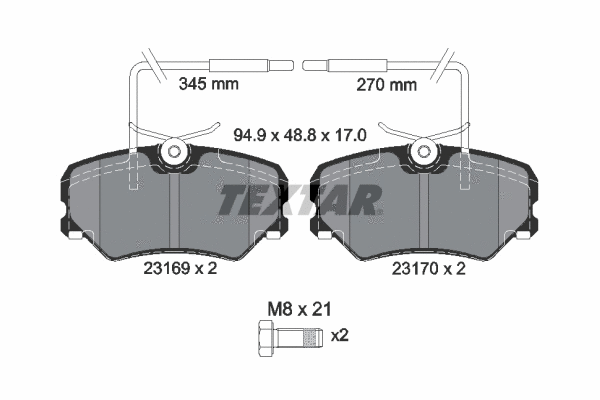 Brake Pad Set, disc brake (2316901)