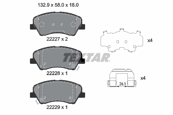 Brake Pad Set, disc brake (2222701)