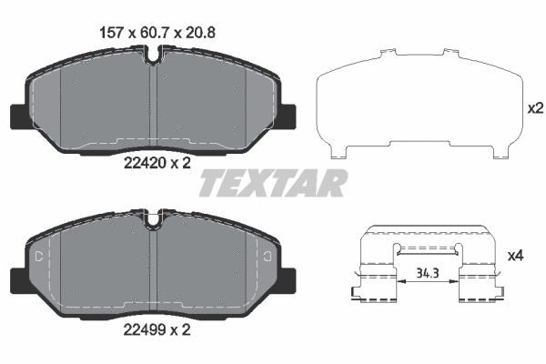 Brake Pad Set, disc brake (2242001)