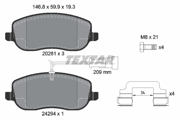 Brake Pad Set, disc brake (2429401)