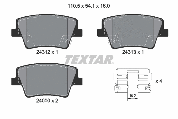 Brake Pad Set, disc brake (2431201)