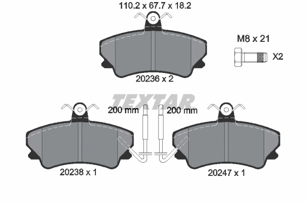 Brake Pad Set, disc brake (2023602)