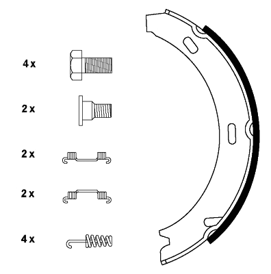 Brake Shoe Set, parking brake (91044500)