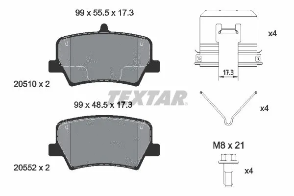 Brake Pad Set, disc brake (2051001)
