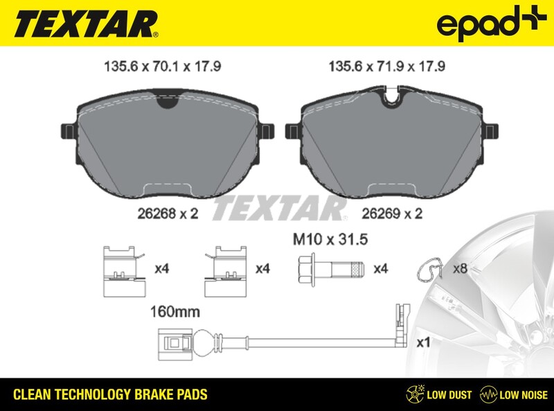 Brake Pad Set, disc brake (2626801CP)