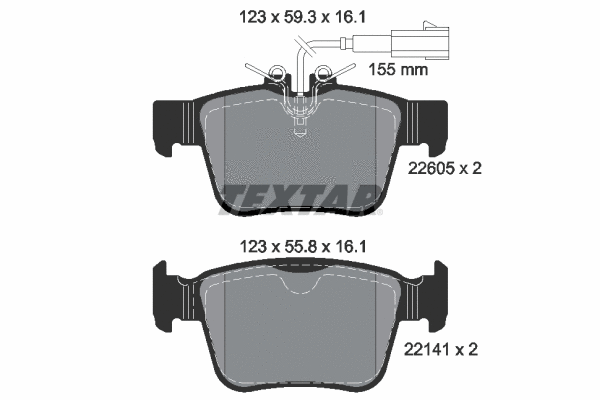 Brake Pad Set, disc brake (2260501)