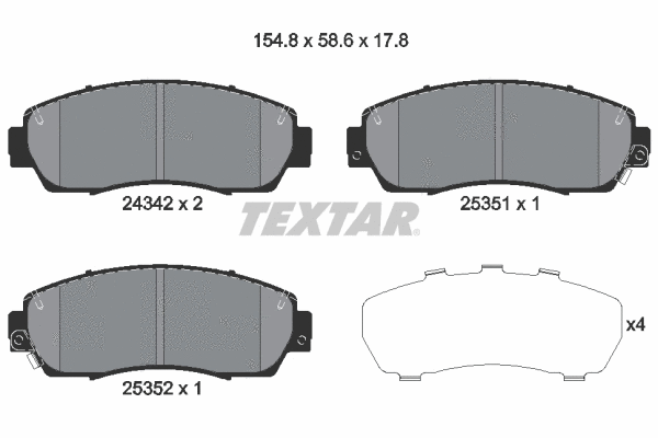 Brake Pad Set, disc brake (2434201)