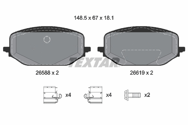 Brake Pad Set, disc brake (2658801)