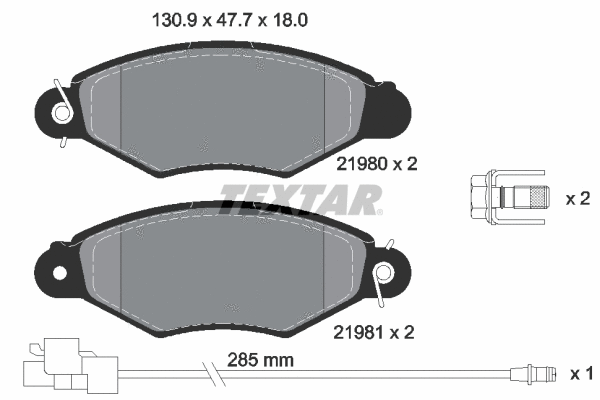 Brake Pad Set, disc brake (2198009)